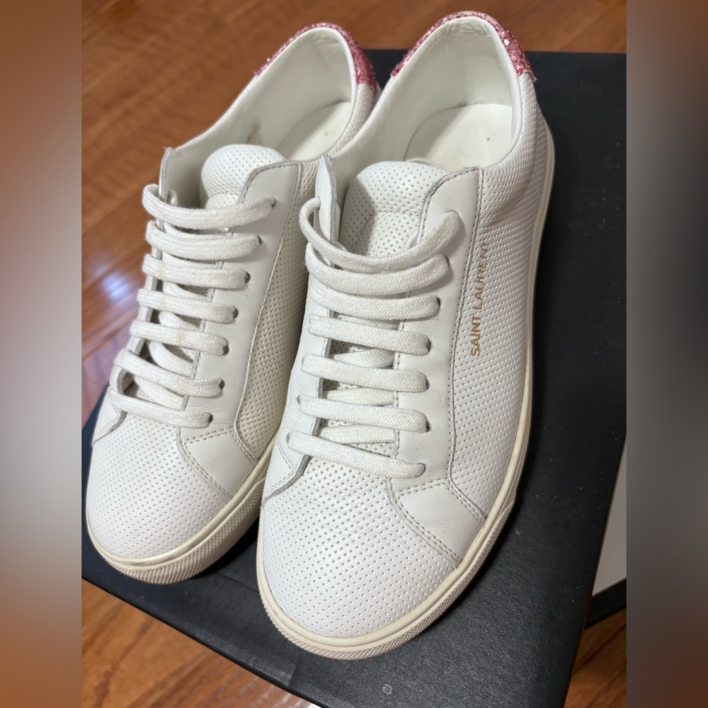 Saint Laurent Andy sneakers with glitter crystal backing size 36